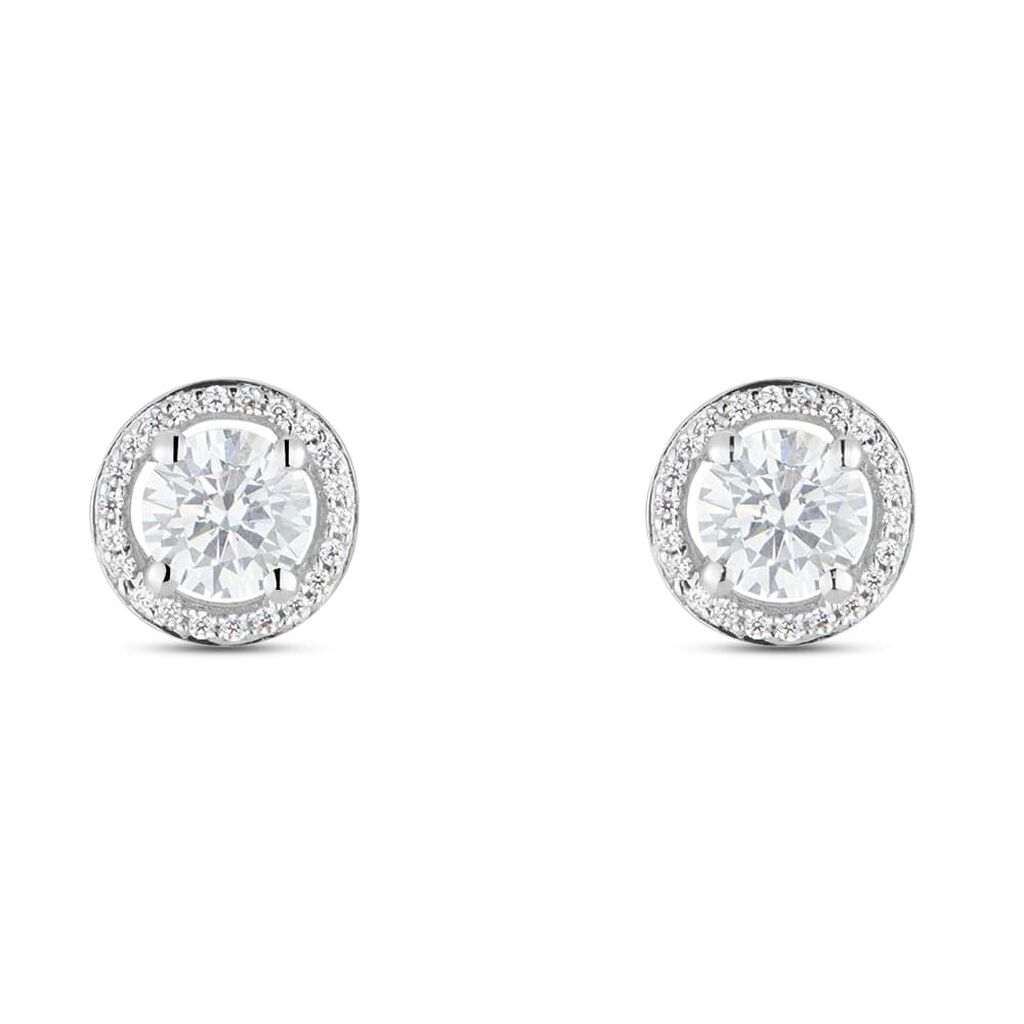 Orecchini Lobo Punto Luce Claire Oro Bianco Cubic Zirconia - Orecchini a Lobo Donna | Stroili