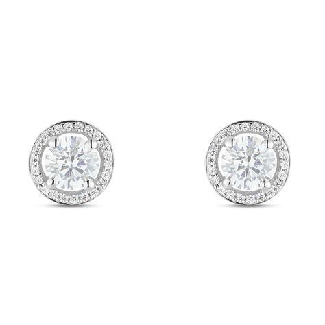 Orecchini Lobo Punto Luce Claire Oro Bianco Cubic Zirconia - Orecchini a Lobo Donna | Stroili