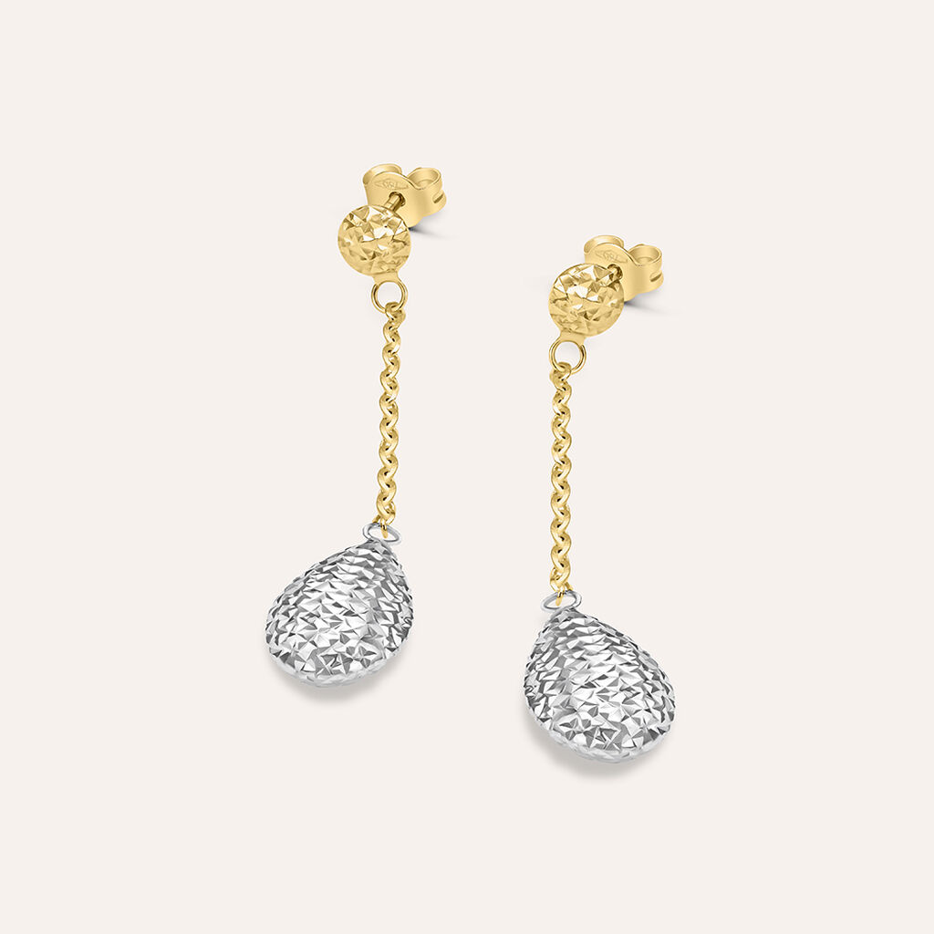 Orecchini Pendenti Golden Lover Oro Bicolore