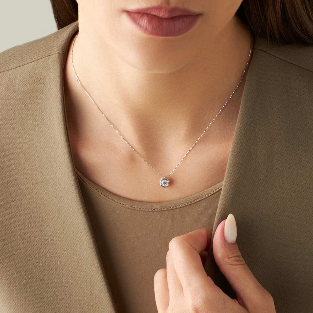 Collana Punto Luce Claire Oro Bianco Cubic Zirconia - Collane Punto Luce Donna | Stroili