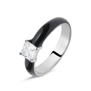 Anello Solitario Lady Sweet Acciaio Cristallo