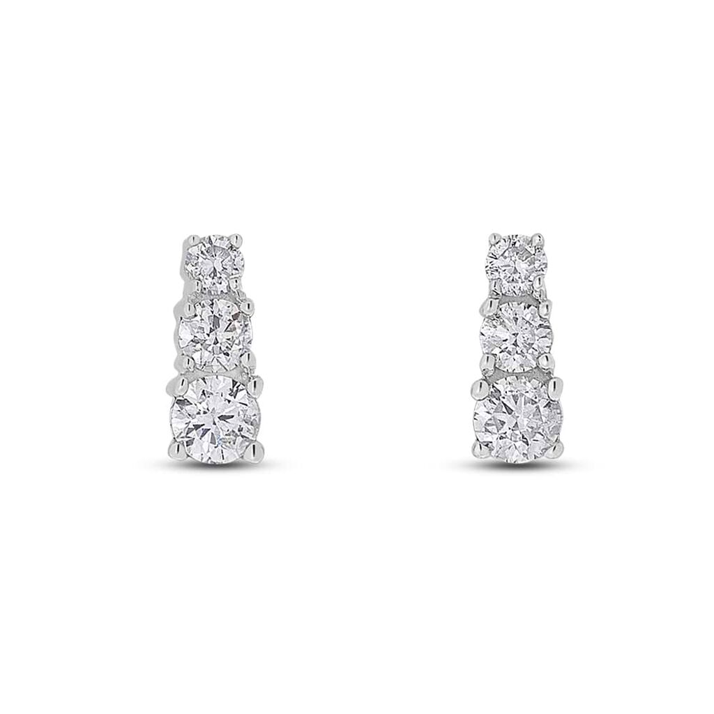 Orecchini Lobo Trilogy Grace Oro Bianco Diamante - Orecchini a Lobo Donna | Stroili