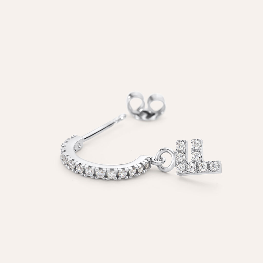 Mono Orecchino A Cerchio Silver Moments Argento Rodiato Cubic Zirconia
