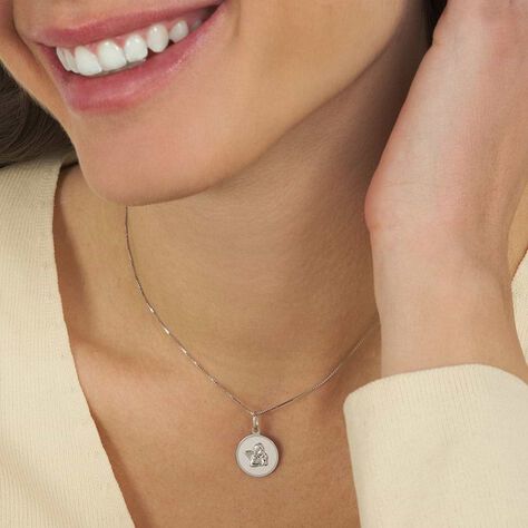 Pendente Holy Oro Bianco - Ciondoli con Incisione Unisex | Stroili