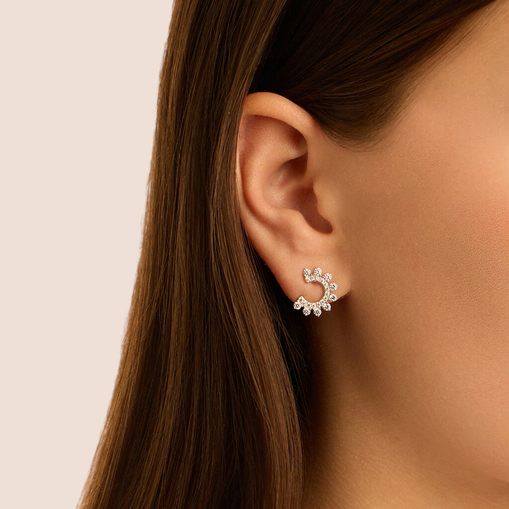 Orecchini Lobo Claire Oro Bianco Cubic Zirconia