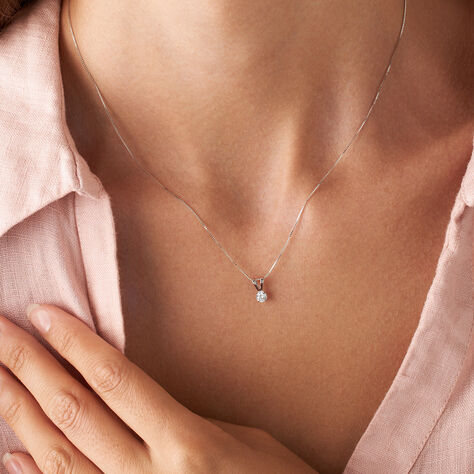 Pendente Punto Luce Poème Oro Bianco Cubic Zirconia - Ciondoli Donna | Stroili