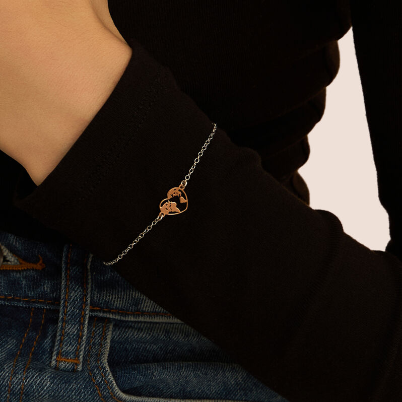 Bracciale Silver Collection Argento Bicolore Bianco / Rosa - Bracciali Love Donna | Stroili