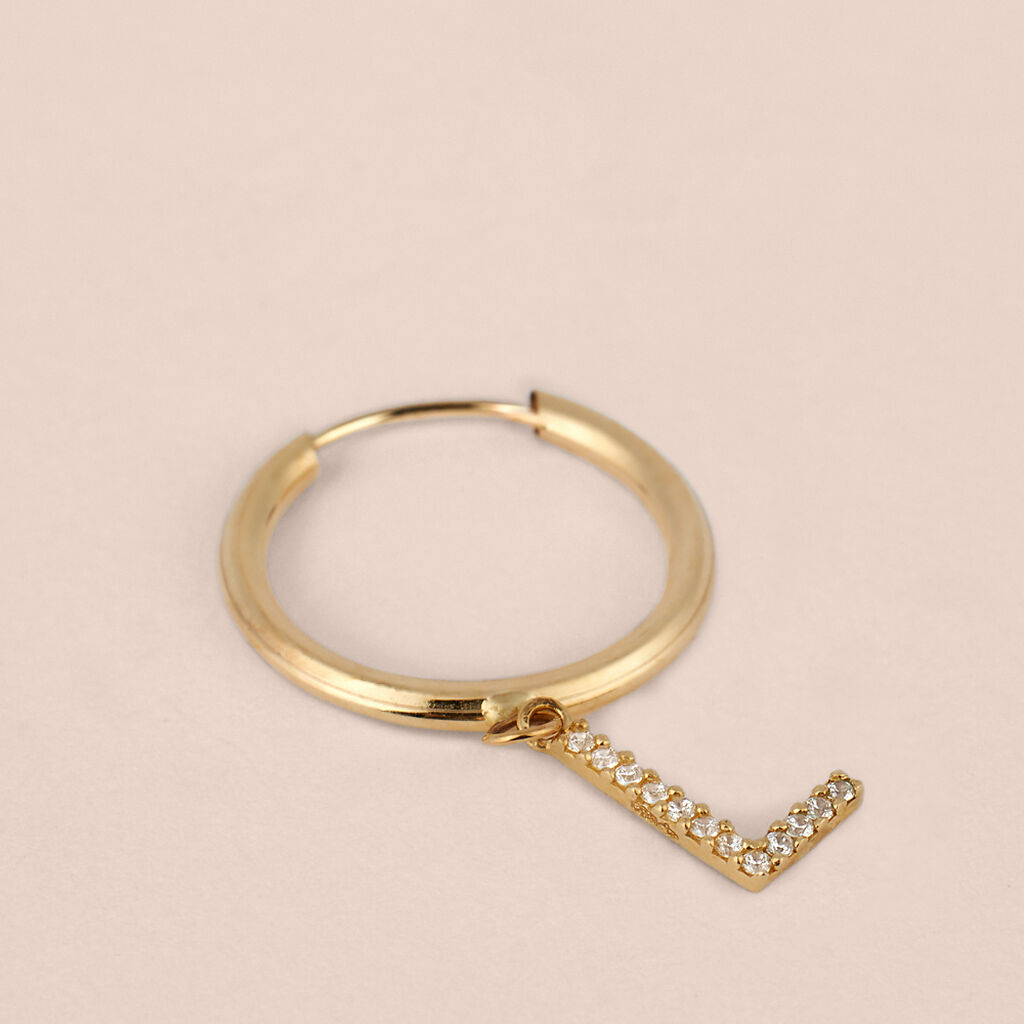 Mono Orecchino A Cerchio Toujours Oro Giallo Cubic Zirconia