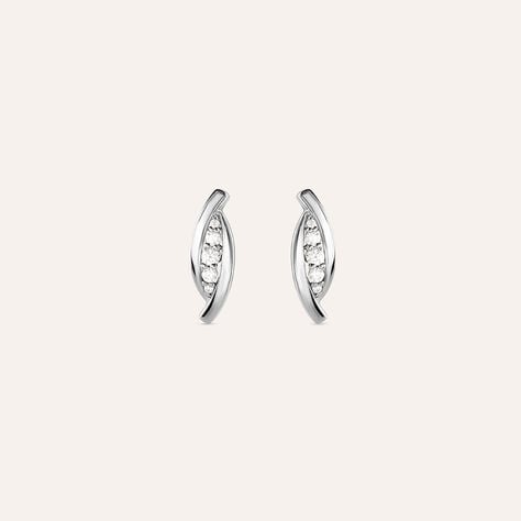Orecchini Lobo Silver Shine Argento Rodiato Cubic Zirconia - Orecchini a Lobo Donna | Stroili