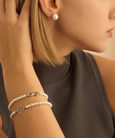 Bracciale Silver Pearls Argento Rodiato Perla sintetica