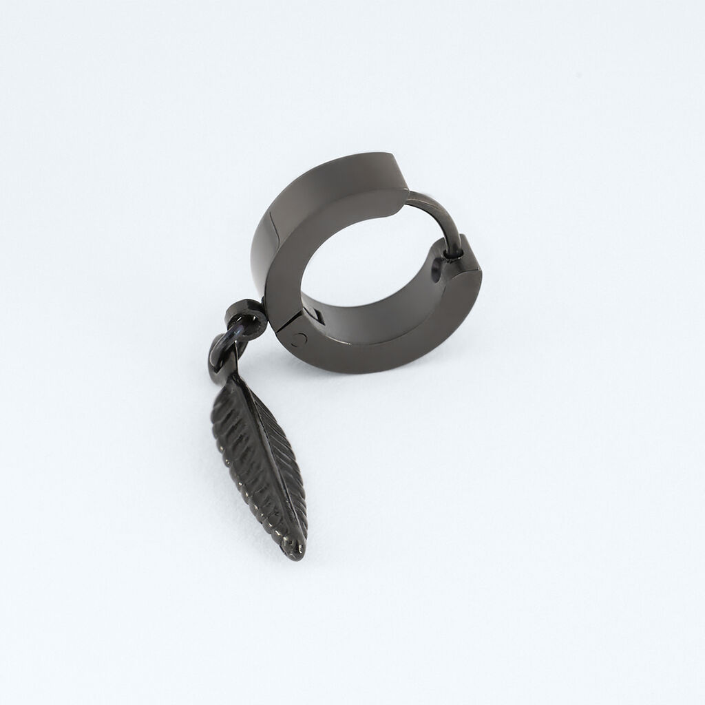 Orecchini A Cerchio Man Code Acciaio Nero