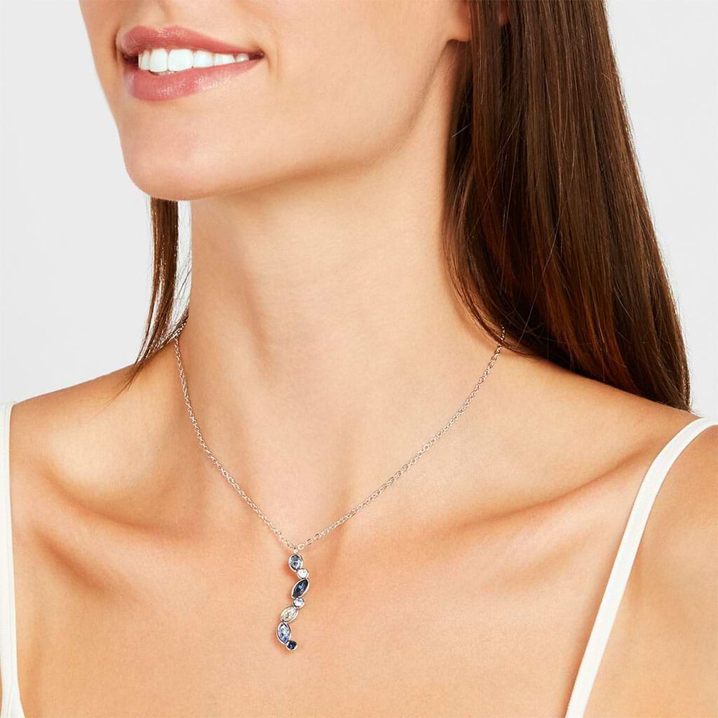 Collana in metallo rodiato e pietre colore blu - Collane Donna | Stroili