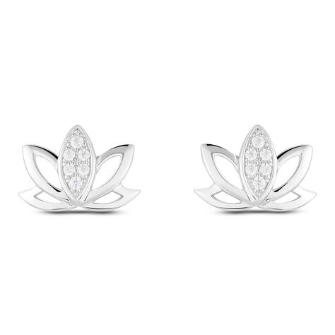 Orecchini Lobo Claire Oro Bianco Cubic Zirconia - Orecchini a Lobo Donna | Stroili