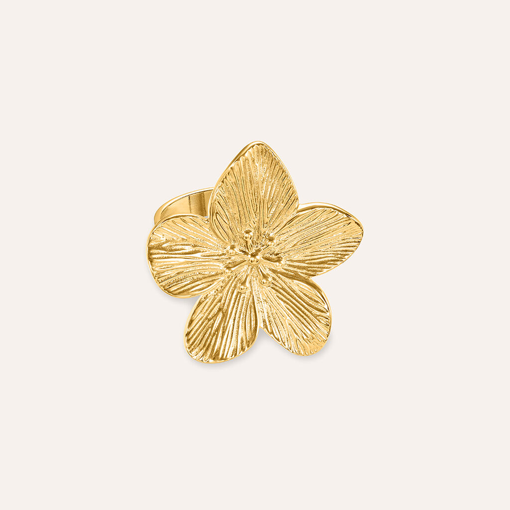 Anello Fantasia Lady Code Acciaio Dorato - Anelli Moderni Donna | Stroili