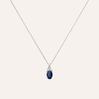 Collana Punto Luce Charlotte Oro Bianco Zaffiro Diamante