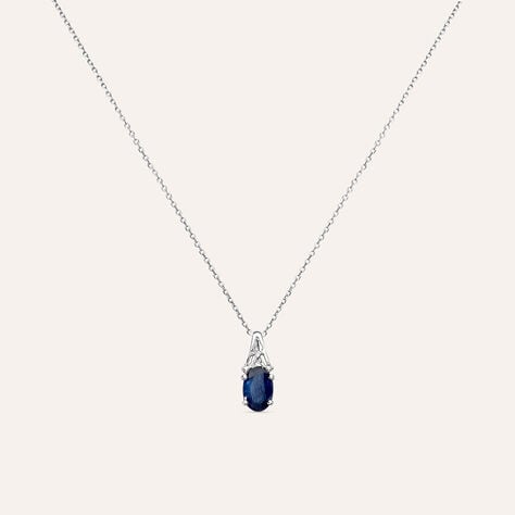 Collana Punto Luce Charlotte Oro Bianco Zaffiro Diamante - Collane Punto Luce Donna | Stroili