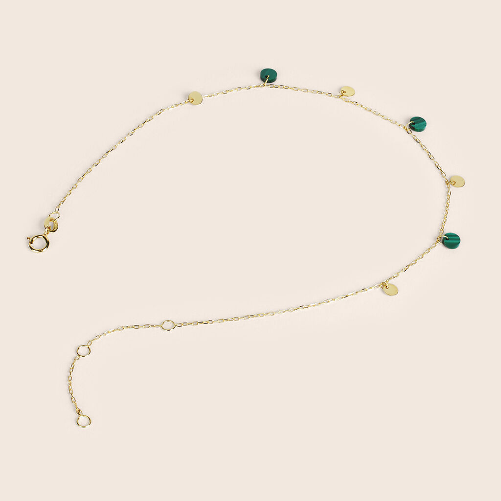 Cavigliera Beverly Oro Giallo Malachite