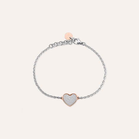 Bracciale Aura Acciaio Bicolore Bianco / Rosa - Bracciali con Incisione Donna | Stroili