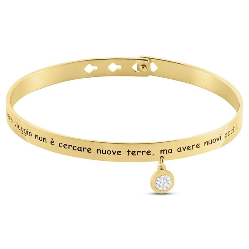 Bangle Radiance Acciaio Dorato Cristallo - Bracciali Rigidi Donna | Stroili