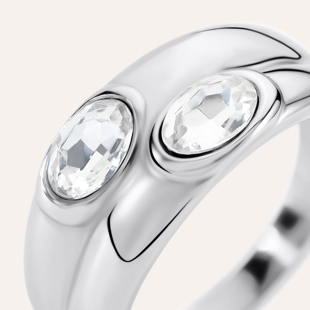 Anello Fascia Moonlight Acciaio Cristallo
