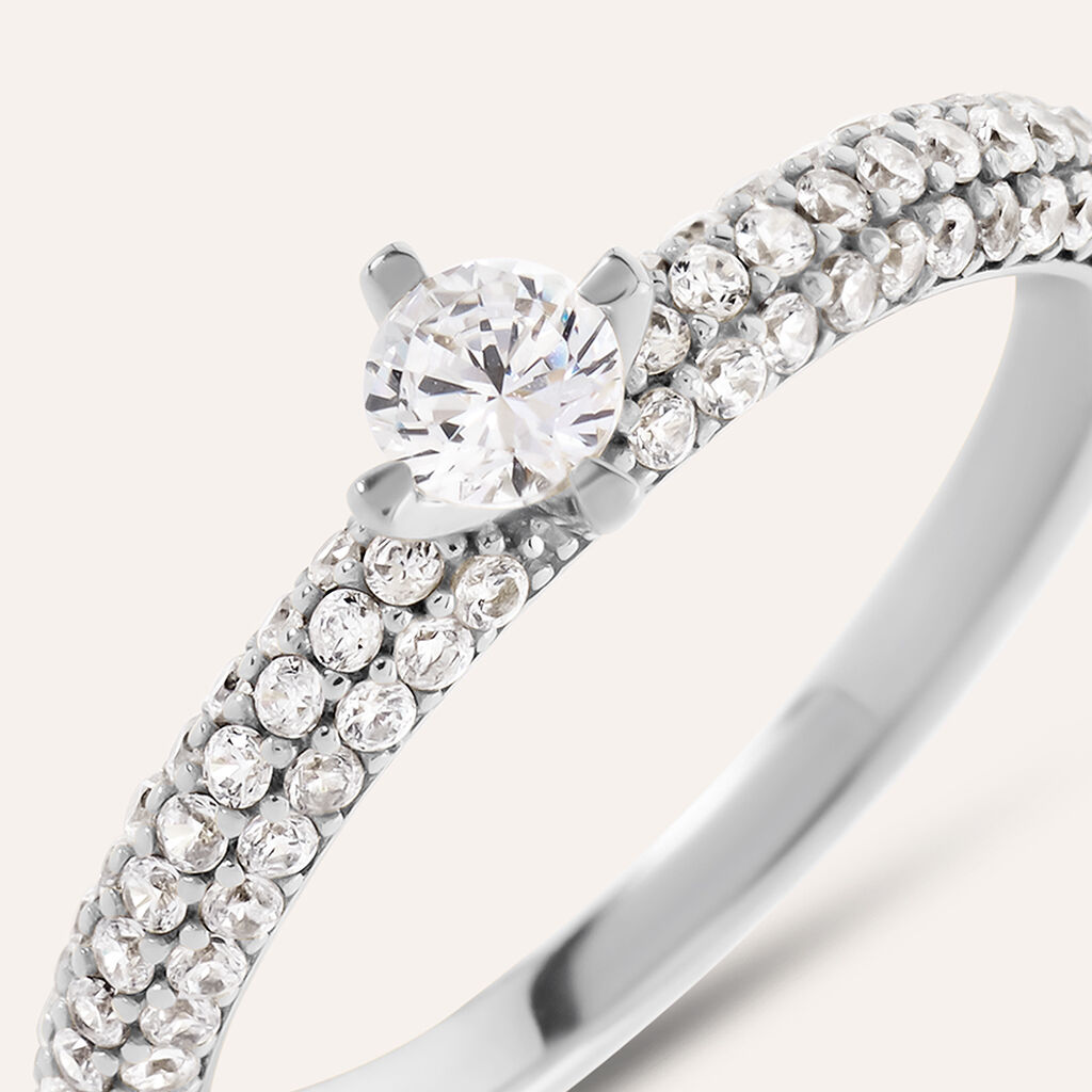 Anello Solitario Desideria Argento Nobile Rodiato Cubic Zirconia