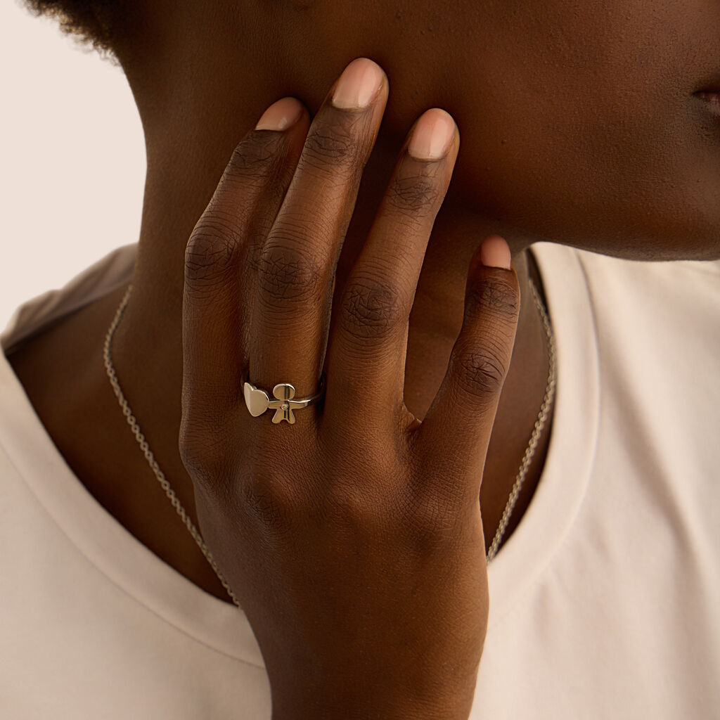 Anello Fantasia Sunrise Acciaio Cristallo