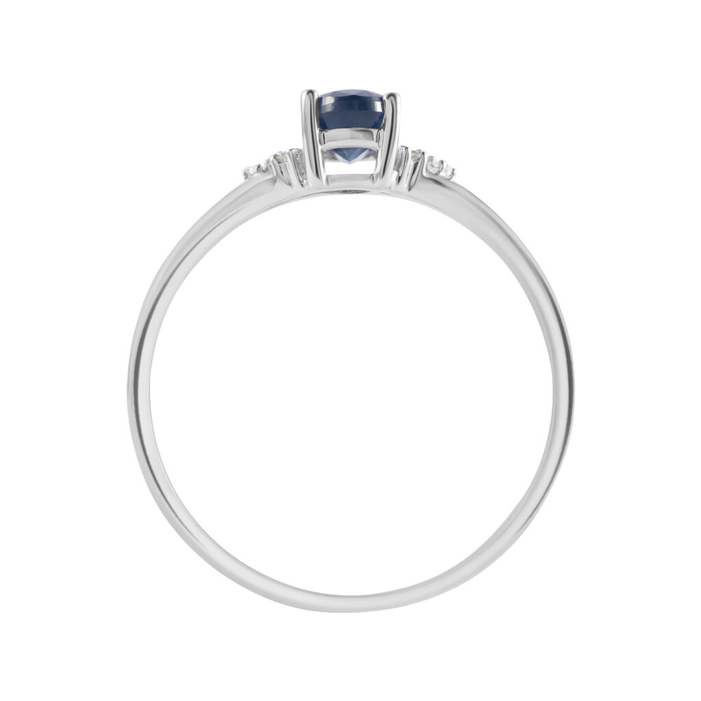 Anello Solitario Charlotte Oro Bianco Zaffiro Diamante - Anelli con Pietre Donna | Stroili