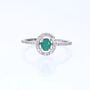 Anello Solitario Elizabeth Crown Oro Bianco Smeraldo Diamante