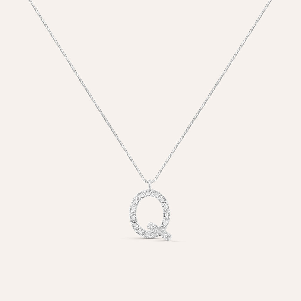 Collana Diamond Letters Oro Bianco Diamante - Collane Donna | Stroili