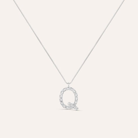 Collana Diamond Letters Oro Bianco Diamante - Collane Donna | Stroili