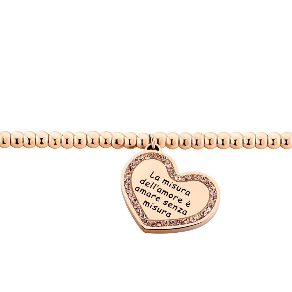 Bracciale Lady Message Acciaio Rosa Cristallo - Bracciali Love Donna | Stroili