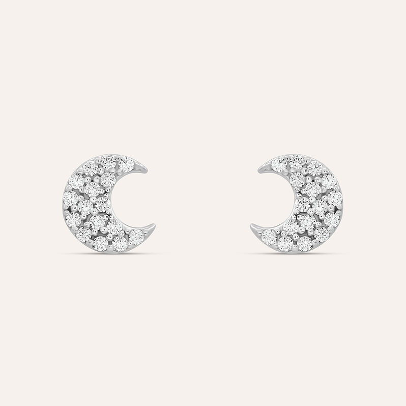 Orecchini Lobo Claire Oro Bianco Cubic Zirconia - Orecchini a Lobo Donna | Stroili