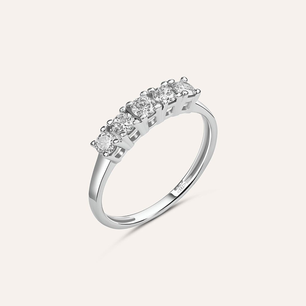 Anello Riviere Diamade Oro Bianco Diamante Lab-Grown