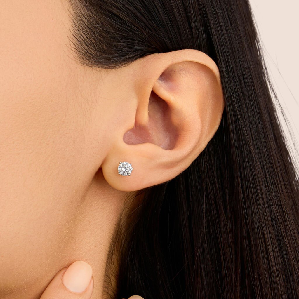 Orecchini Lobo Punto Luce Silver Elegance Argento Rodiato Cubic Zirconia