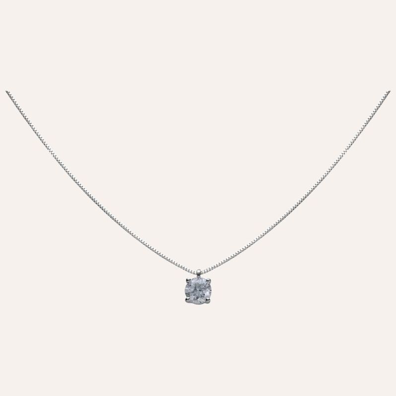 Girocollo punto luce in oro bianco con brillante 0.50 ct - Collane Donna | Stroili