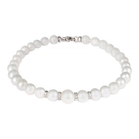 Bracciale Gold Pearls Oro Bianco Perla D'Acqua Dolce Diamante - Gioielli Donna | Stroili