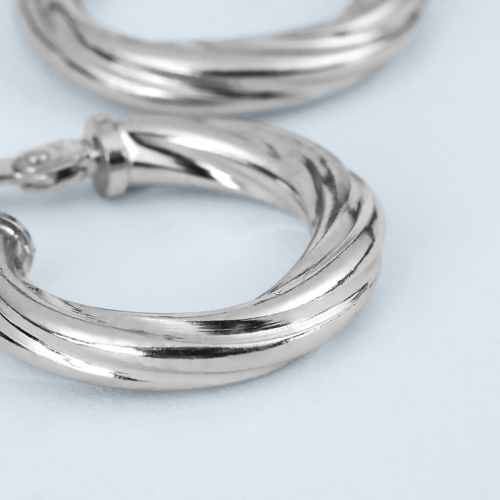 Orecchini A Cerchio Silver Collection Argento Rodiato