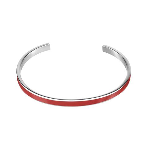 Bangle in acciaio con smalto rosso - Bracciali Donna | Stroili