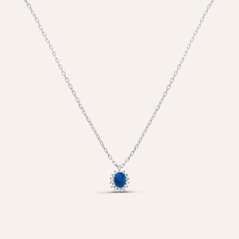 Collana Charlotte Oro Bianco Zaffiro Diamante - Collane Donna | Stroili