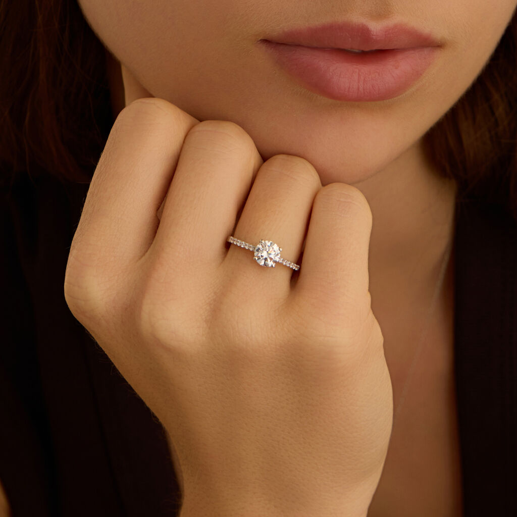 Anello Solitario Claire Oro Bianco Cubic Zirconia