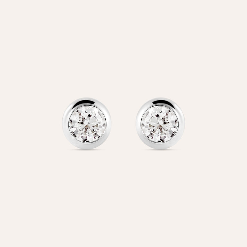 Orecchini Lobo Punto Luce Grace Oro Bianco Diamante - Orecchini a Lobo Donna | Stroili