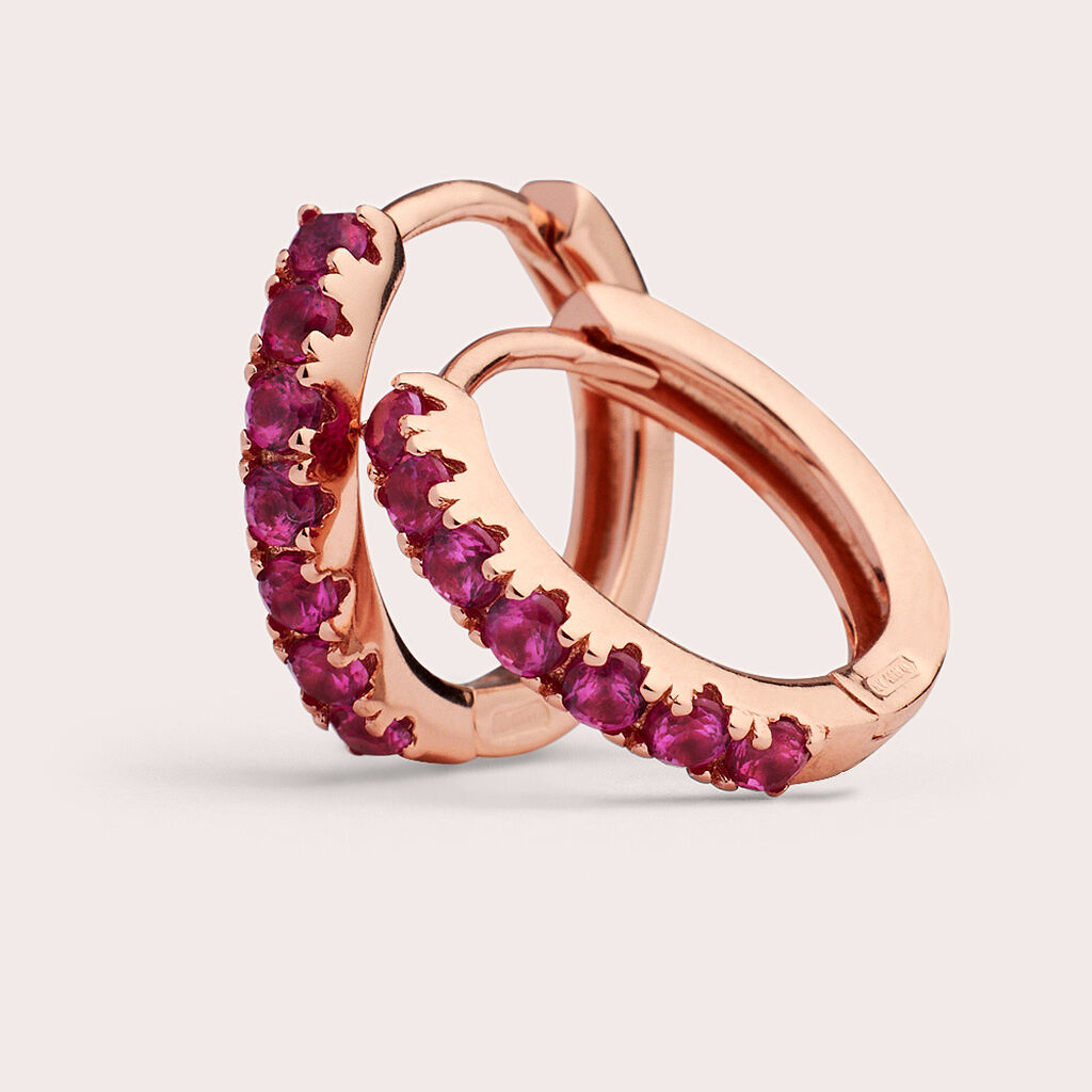 Orecchini A Cerchio Silver Rainbow Argento Rosa Cubic Zirconia - Orecchini a Cerchio Donna | Stroili