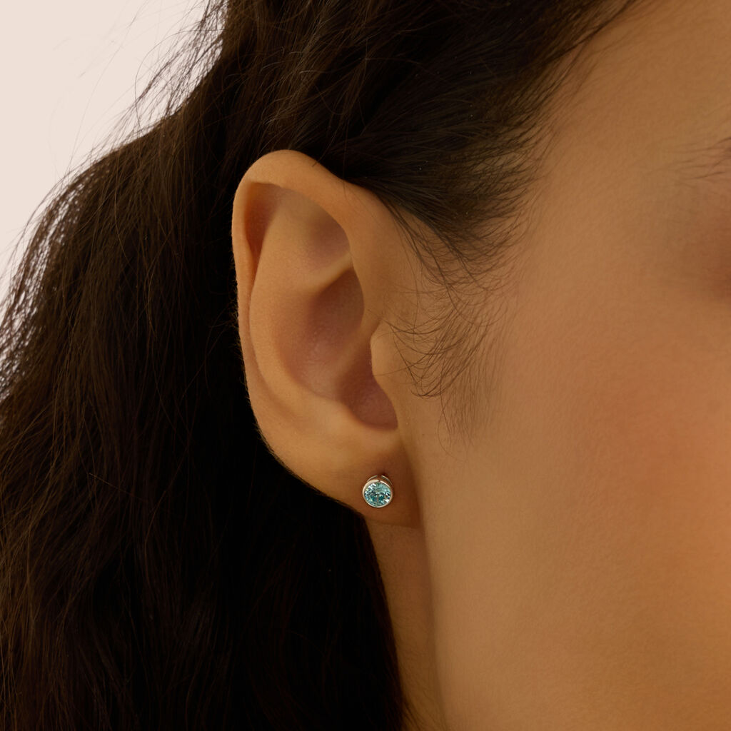 Orecchini Lobo Punto Luce Silver Rainbow Argento Rodiato Cubic Zirconia