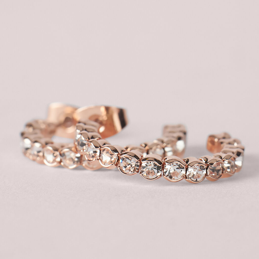 Orecchini A Cerchio Romantic Shine Metallo Rosa Cristallo - Orecchini a Cerchio Donna | Stroili