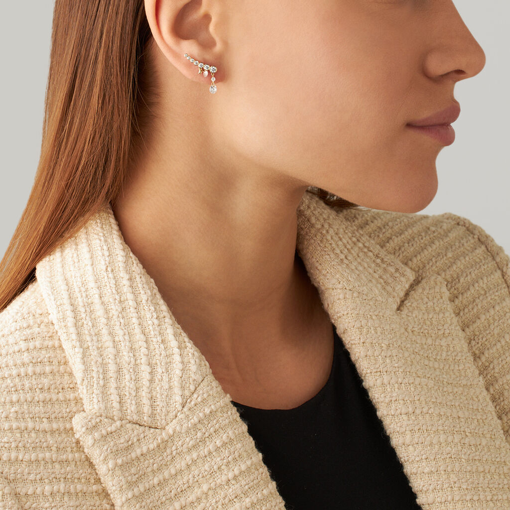 Orecchini Lobo Bon Ton Oro Giallo Cubic Zirconia