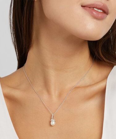 Collana Silver Pearls Argento Rodiato Cubic Zirconia