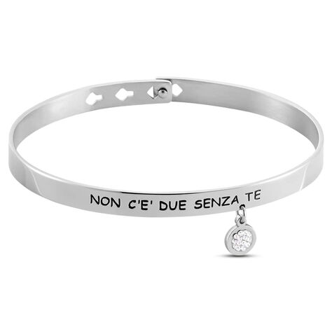 Bangle Lady Message Acciaio Cristallo - Bracciali Rigidi Donna | Stroili