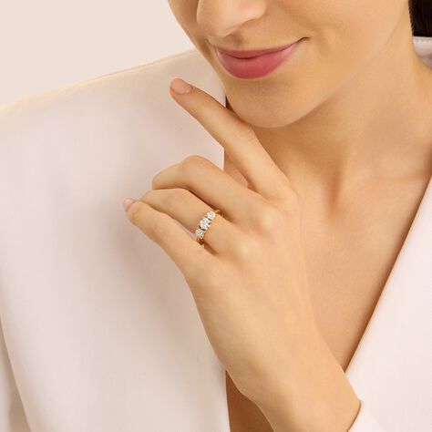 Anello Trilogy Petali Oro Giallo Diamante - Anelli con Pietre Donna | Stroili