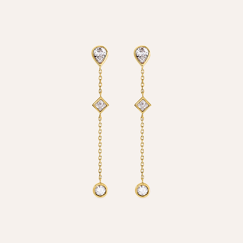 Orecchini Pendenti Claire Oro Giallo Cubic Zirconia