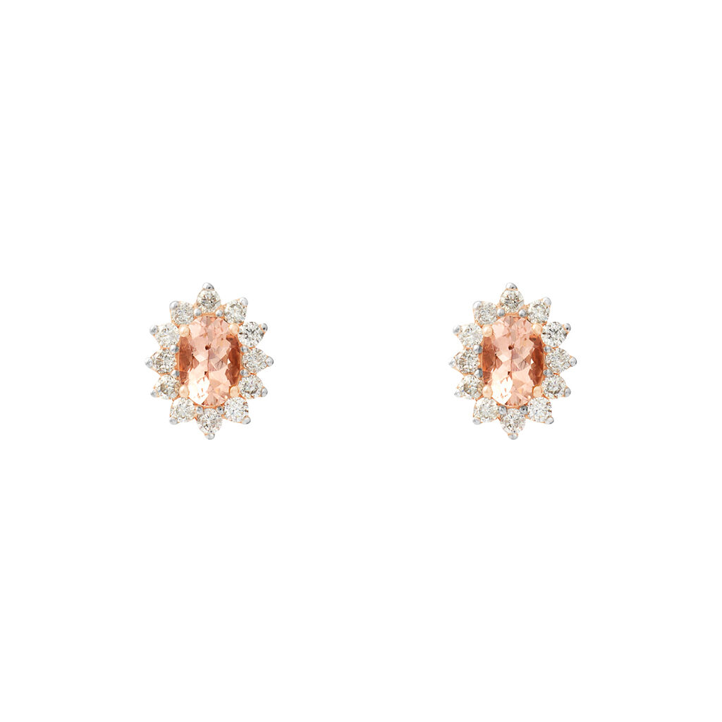 Orecchini Lobo Jasmine Oro Rosa Morganite Diamante - Orecchini a Lobo Donna | Stroili